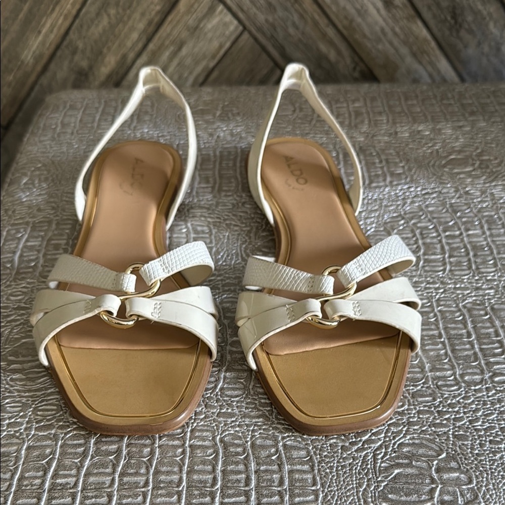 Aldo Cream Sandals with Intricate Straps